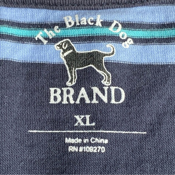 The Black Dog Shirt Size XL Boys Blue Stripes New England Youth T-Shirt Cotton - Picture 5 of 13